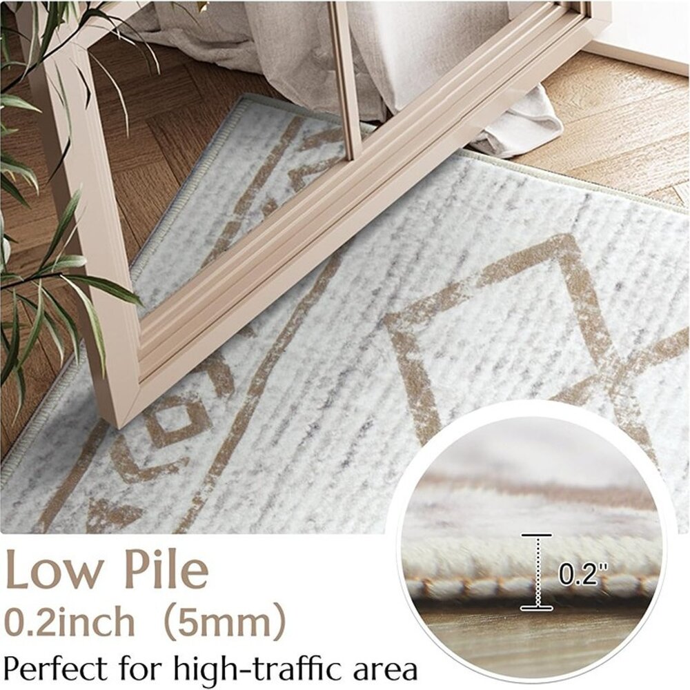 NEW Runner Rug 2x5 - Hallway Runner Rug Moroccan Washable Rug - Picture 4 of 7